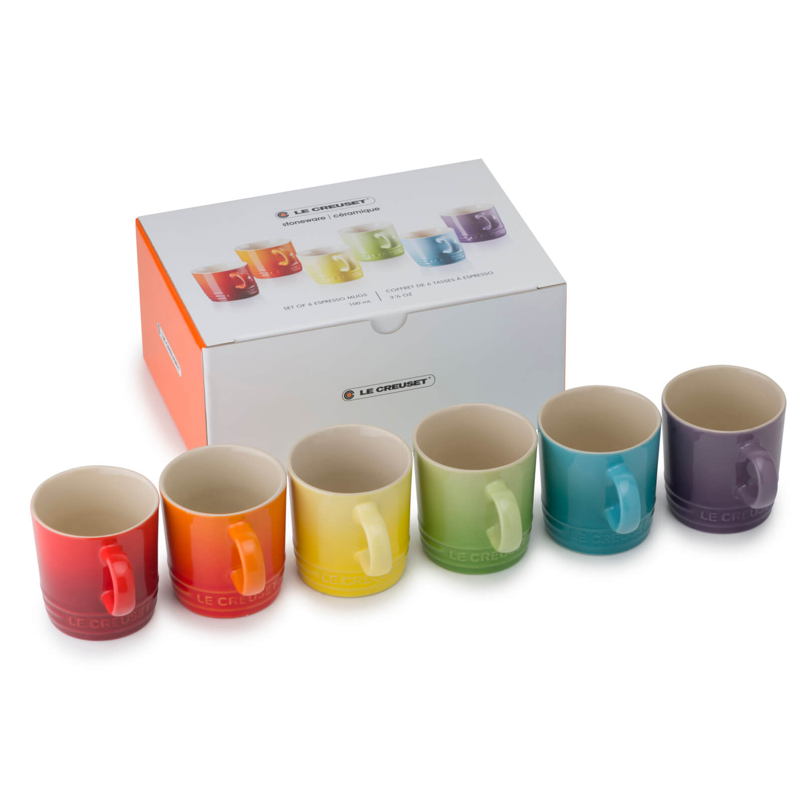 Le Creuset Stoneware Rainbow Espresso Mugs (Set of 6) - 100ml von Le Creuset