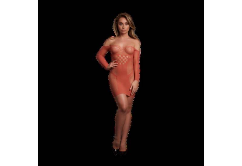 Le Desir Netzkleid Le Désir by Shots - Long-Sleeved Net Mini Dress - One Size von Le Desir