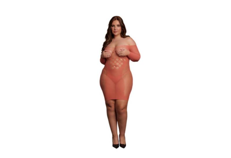 Le Desir Netzkleid Le Désir by Shots - Long-Sleeved Net Mini Dress - Queen Size von Le Desir