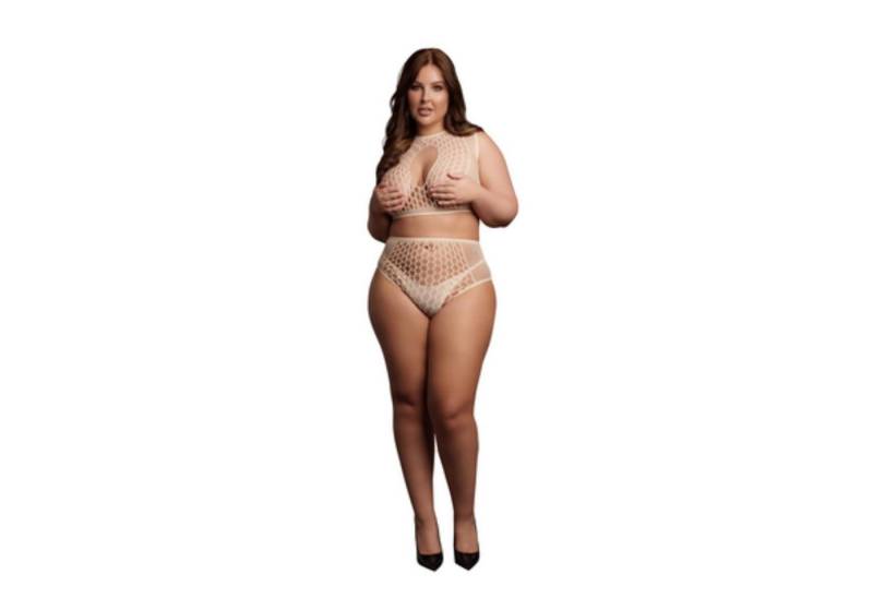Le Desir Set: Ouvert-BH Le Désir by Shots - Duo Net Key-Hole Bra Set - Que von Le Desir