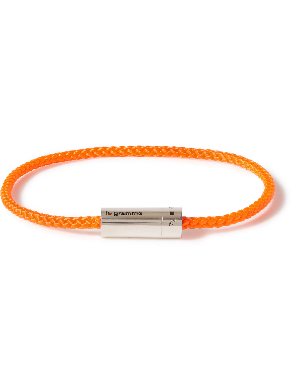 Le Gramme - 5g Braided Cord and Sterling Silver Bracelet - Men - Orange - 16 von Le Gramme