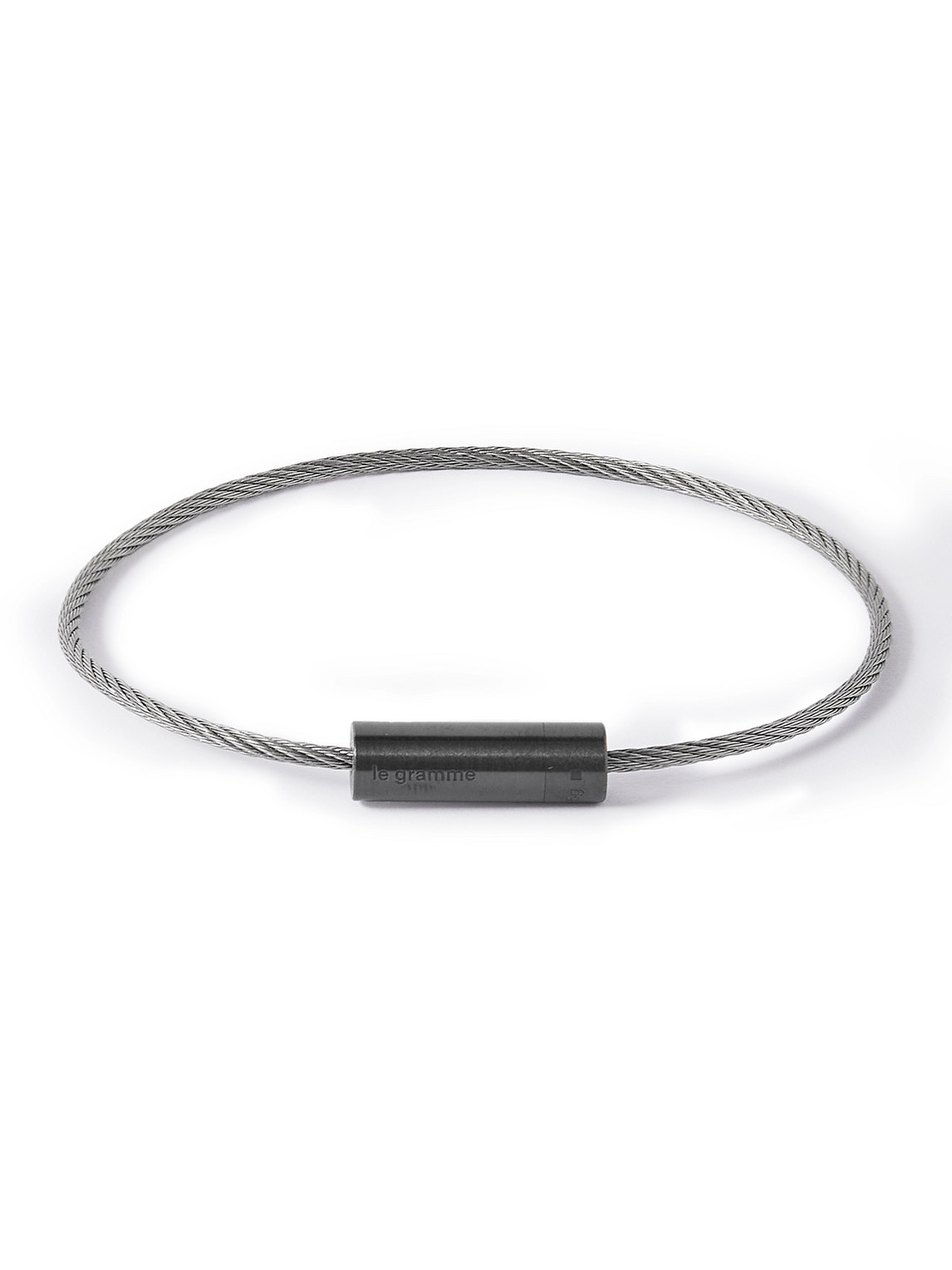 Le Gramme - 5g Brushed Recycled Sterling Silver and Ceramic Bracelet - Men - Black - 21 von Le Gramme