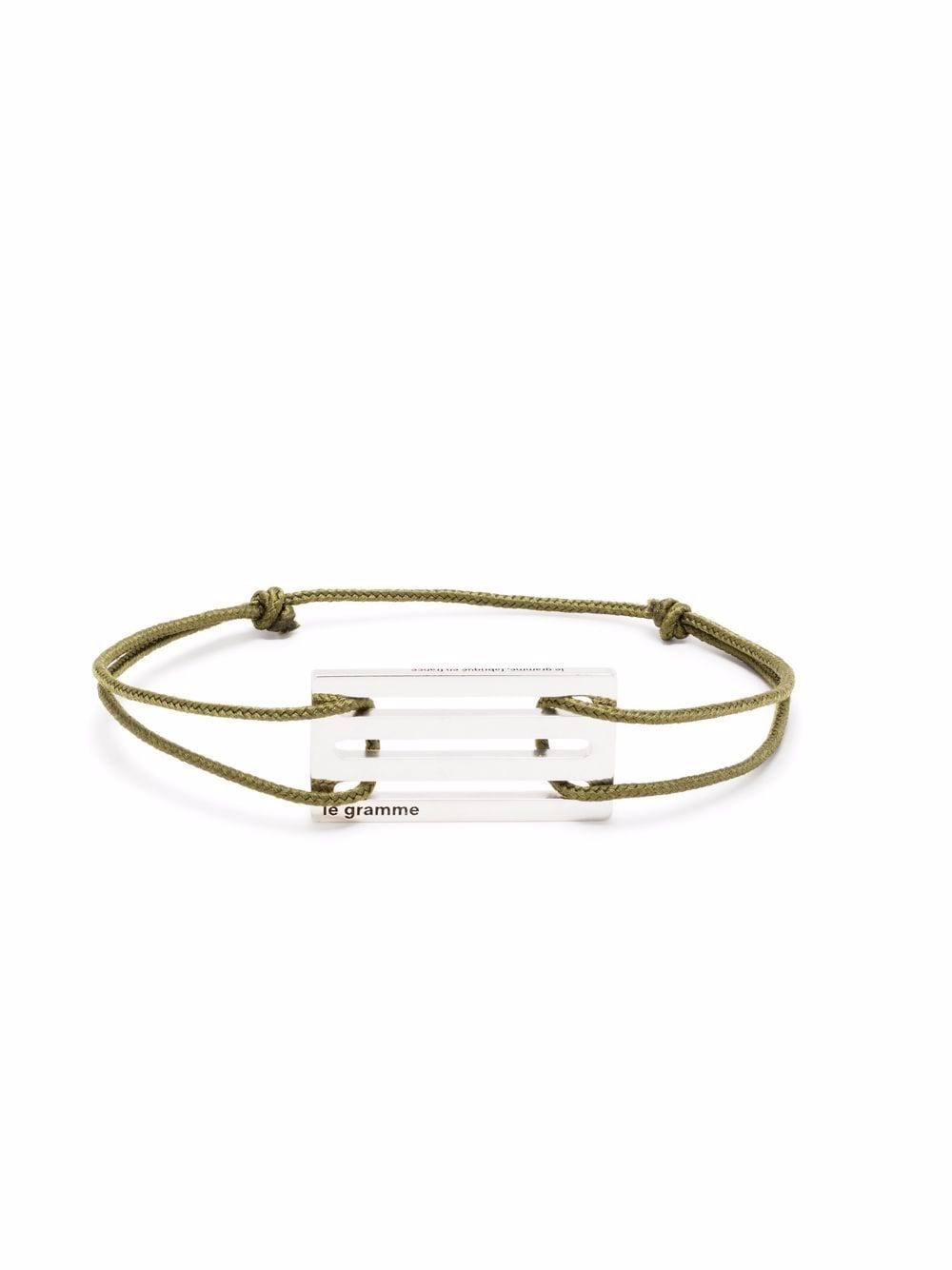 Le Gramme Kordelarmband mit gestanztem Schild - Silber von Le Gramme