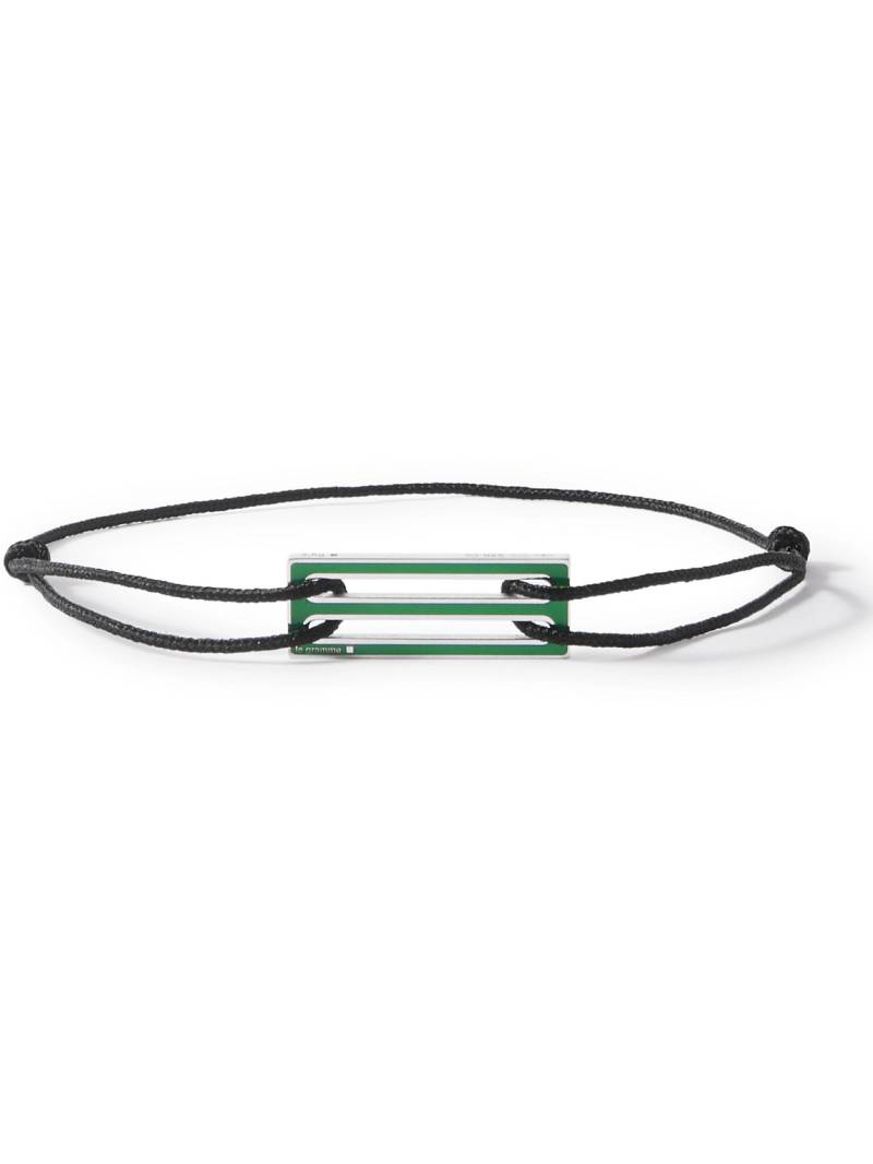 Le Gramme - Le 2.5g Sterling Silver, Enamel and Cord Bracelet - Men - Green von Le Gramme