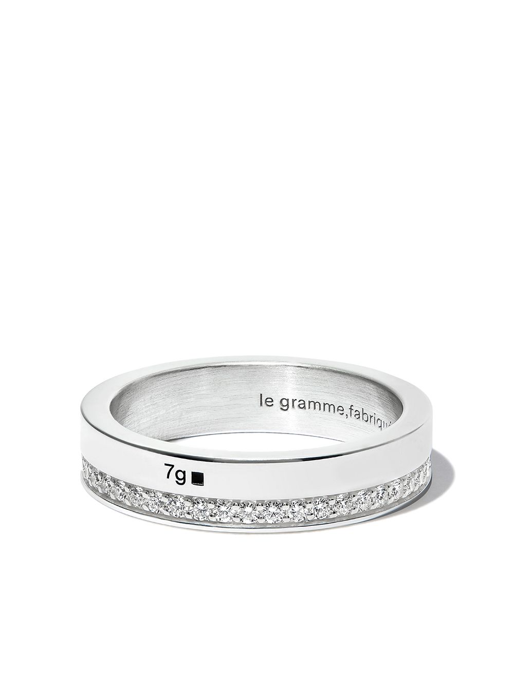 Le Gramme Polierter Ring mit Diamanten 7g - Silber von Le Gramme