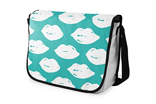 Le Jardin du Lin Digital Bedruckte Messenger Schultaschen mit Schwarzem Riemen für Mädchen und Jungen, Zurück zur Schule, Kuriertaschen für Schüler, Umhängetaschen, Größe: 29x36 Cm von Bonamaison