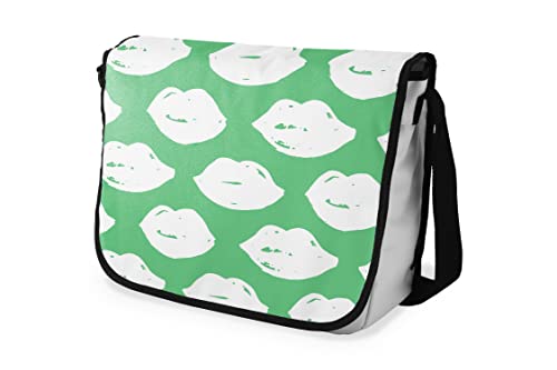 Le Jardin du Lin Digital Bedruckte Messenger Schultaschen mit Schwarzem Riemen für Mädchen und Jungen, Zurück zur Schule, Kuriertaschen für Schüler, Umhängetaschen, Größe: 29x36 Cm von Bonamaison