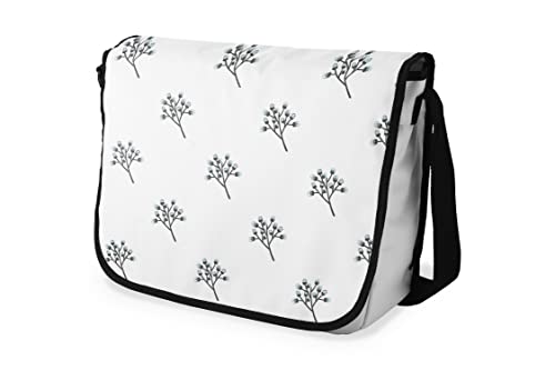 Le Jardin du Lin Digital Bedruckte Messenger Schultaschen mit Schwarzem Riemen für Mädchen und Jungen, Zurück zur Schule, Kuriertaschen für Schüler, Umhängetaschen, Größe: 29x36 Cm von Bonamaison