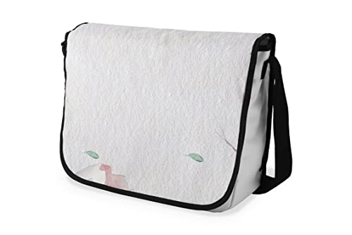 Le Jardin du Lin Digital Bedruckte Messenger Schultaschen mit Schwarzem Riemen für Mädchen und Jungen, Zurück zur Schule, Kuriertaschen für Schüler, Umhängetaschen, Größe: 29x36 Cm von Bonamaison