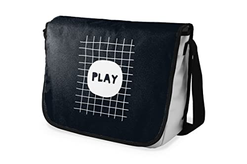 Le Jardin du Lin Digital Bedruckte Messenger Schultaschen mit Schwarzem Riemen für Mädchen und Jungen, Zurück zur Schule, Kuriertaschen für Schüler, Umhängetaschen, Größe: 29x36 Cm von Bonamaison