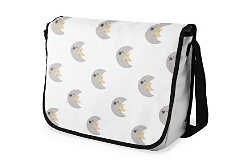 Le Jardin du Lin Digital Bedruckte Messenger Schultaschen mit Schwarzem Riemen für Mädchen und Jungen, Zurück zur Schule, Kuriertaschen für Schüler, Umhängetaschen, Größe: 29x36 Cm von Bonamaison