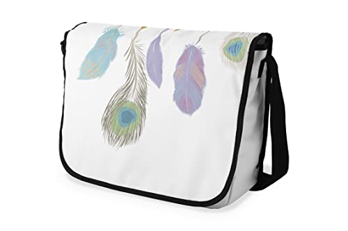 Le Jardin du Lin Digital Bedruckte Messenger Schultaschen mit Schwarzem Riemen für Mädchen und Jungen, Zurück zur Schule, Kuriertaschen für Schüler, Umhängetaschen, Größe: 29x36 Cm von Bonamaison