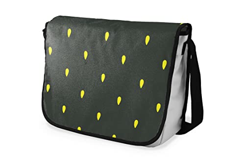 Le Jardin du Lin Digital Bedruckte Messenger Schultaschen mit Schwarzem Riemen für Mädchen und Jungen, Zurück zur Schule, Kuriertaschen für Schüler, Umhängetaschen, Größe: 29x36 Cm von Le Jardin du Lin