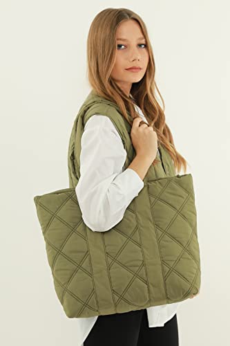 Le Jardin du Lin Women's TRMDMRA100106 Schultertasche, Khaki, 48x36 cm von Le Jardin du Lin