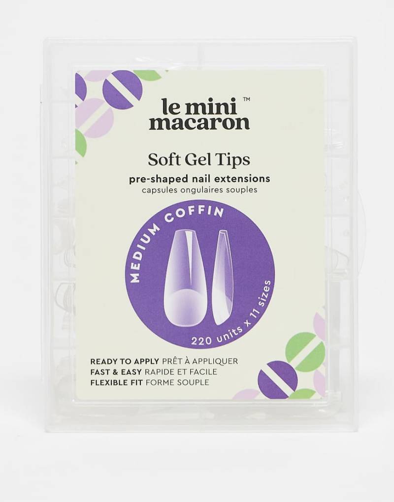 Le Mini Macaron - Gel-Nagelverlängerungen in mittlerer Größe in Coffin-Form-Keine Farbe von Le Mini Macaron