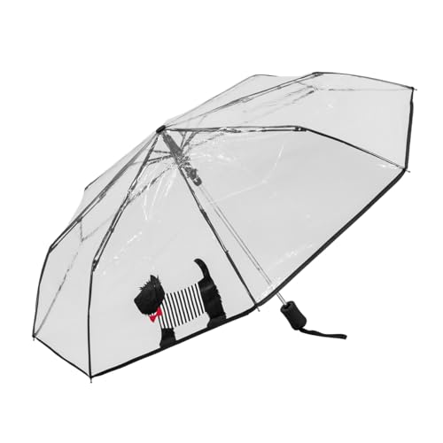 Le Monde du Parapluie - Faltbarer Regenschirm, transparent, automatisch, winddicht, 8 Streben aus Fiberglas, robust, niedlicher Hund von Le Monde du Parapluie