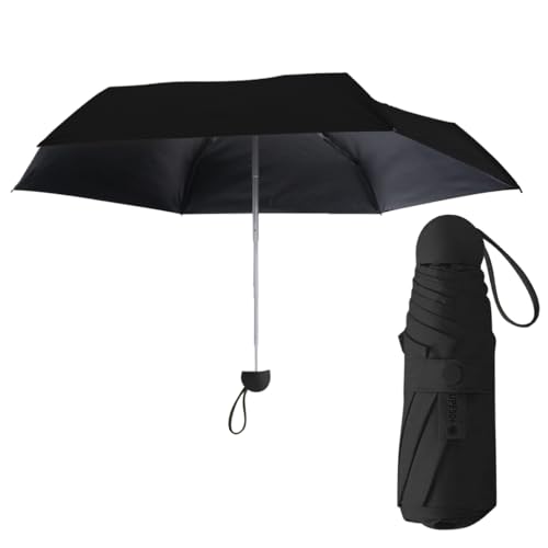 Le Monde du Parapluie - Faltbarer Regenschirm für Damen - mit passender Tasche - runder Griff, Schwarz, Klassisch Le Monde du Parapluie - Faltbarer Regenschirm für Damen - mit passender Tasche - runder Griff, Schwarz, Klassisch von Le Monde du Parapluie