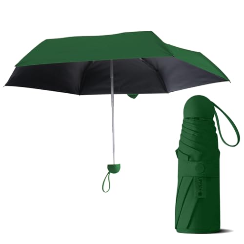Le Monde du Parapluie - Faltbarer Regenschirm für Damen - mit passender Tasche - runder Griff, grün, Klassisch Le Monde du Parapluie - Faltbarer Regenschirm für Damen - mit passender Tasche - runder Griff, grün, Klassisch von Le Monde du Parapluie