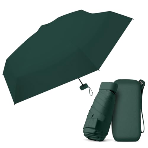 Le Monde du Parapluie - Mini Regenschirm für Damen - leicht und kompakt - winddicht - mit farblich passender Tasche, grün, Klassisch Le Monde du Parapluie - Mini Regenschirm für Damen - leicht und kompakt - winddicht - mit farblich passender Tasche, grün, Klassisch von Le Monde du Parapluie