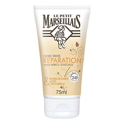 Le Petit Marseillais Repair Handcreme, feuchtigkeitsspendend, trockene Haut, Sheabutter, Aloe und Bienenwachs – 1 Tube mit 75 ml von Le Petit Marseillais