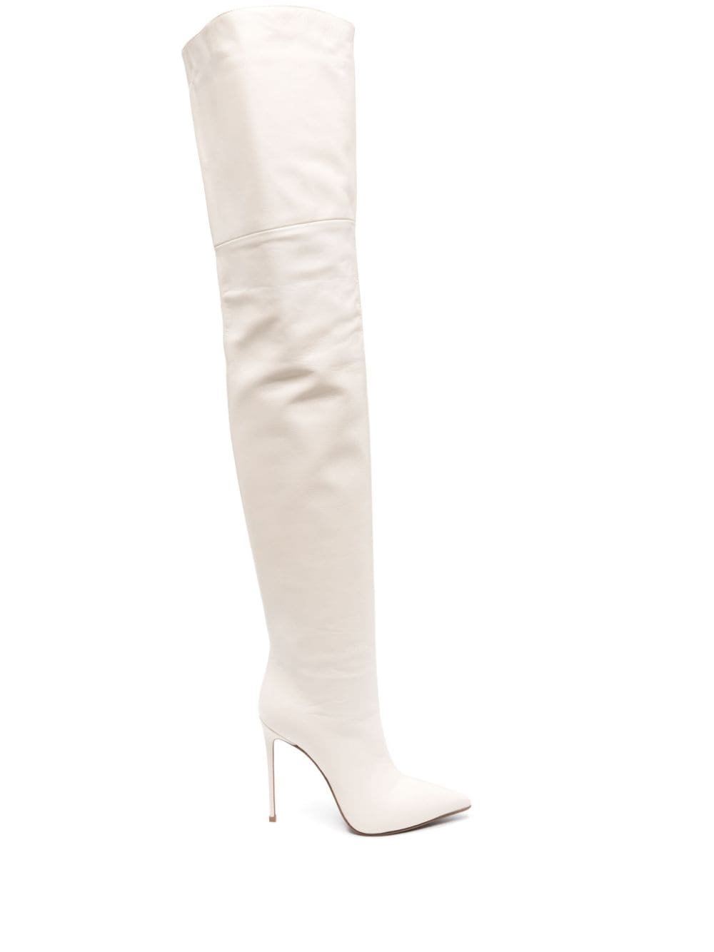 Le Silla Eva Overknee-Stiefel aus Leder 120mm - Nude von Le Silla