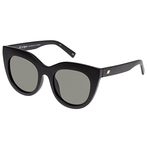 Le Specs Air Grass in Black Grass - Sonnenbrille Damen Gestell Schwarz Glas Grün - Retro Form Cateye - LSU2129532 von Le Specs