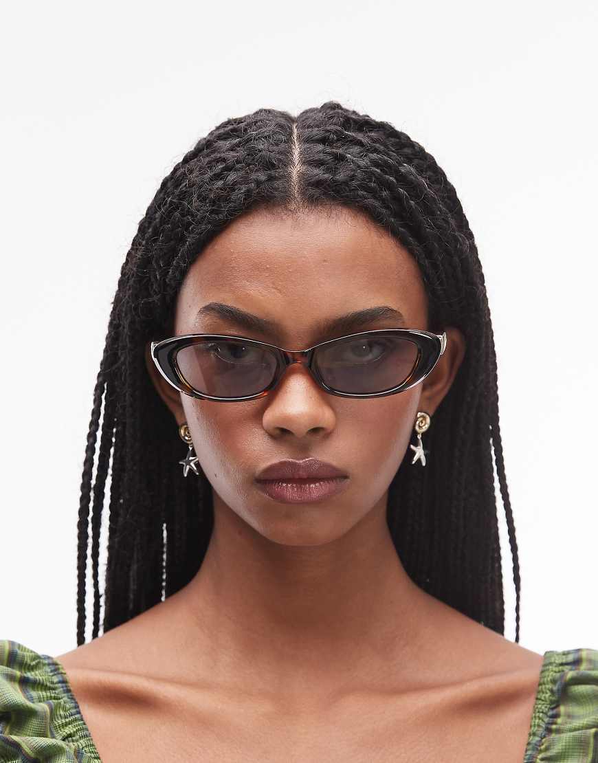 Le Specs - The Whisperer - Ovale Sonnenbrille in Schildpattoptik-Braun von Le Specs