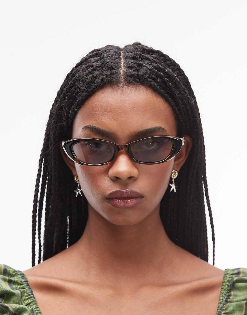 Le Specs - The Whisperer - Ovale Sonnenbrille in Schildpattoptik-Braun von Le Specs