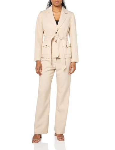 Le Suit Damen Jacket/Pant Suit Jacke/Hosenanzug, Khaki Multi, 48 Mehr von Le Suit