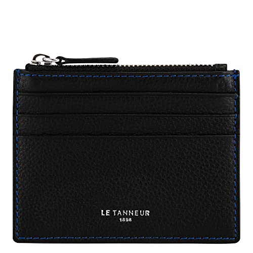 Le Tanneur Charles Herren-Portemonnaie mit Reißverschluss, genarbtes Leder, TCHA3550, Schwarz, TCHA3550 von Le Tanneur