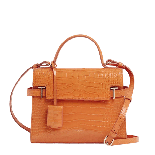 Le Tanneur - Le Tanneur Emilie Handtasche Croco-Bril, Umhängetasche, Ambre-Orange von Le Tanneur