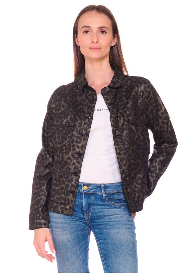 Le Temps Des Cerises Jeansjacke Jeansjacke mit angesagter Leo-Optik von Le Temps Des Cerises