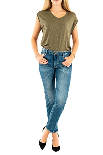 Le Temps des Cerises Damen Jf243sewss233 Boyfriend Jeans, Blau (Blue 3001), 38 (Herstellergröße: 30) von Le Temps des Cerises