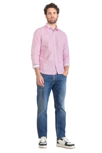 Le Temps des Cerises Herren Hemd BROTEL Blumenmuster Langarm klassischer Schnitt (as3, Alpha, x_l, Regular, Regular, 5001 PINK) von Le Temps des Cerises