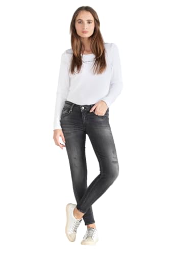 Pulp Slim Geos Jeans 7/8 Destroy Schwarz Nr. 1, Schwarz , 25W von Le Temps des Cerises