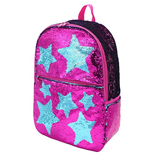 Flip Glitzer Meerjungfrau Schulranzen Magic Flip Reversible Pailletten Rucksack für Mädchen (Aqua Blue) von Le Vasty