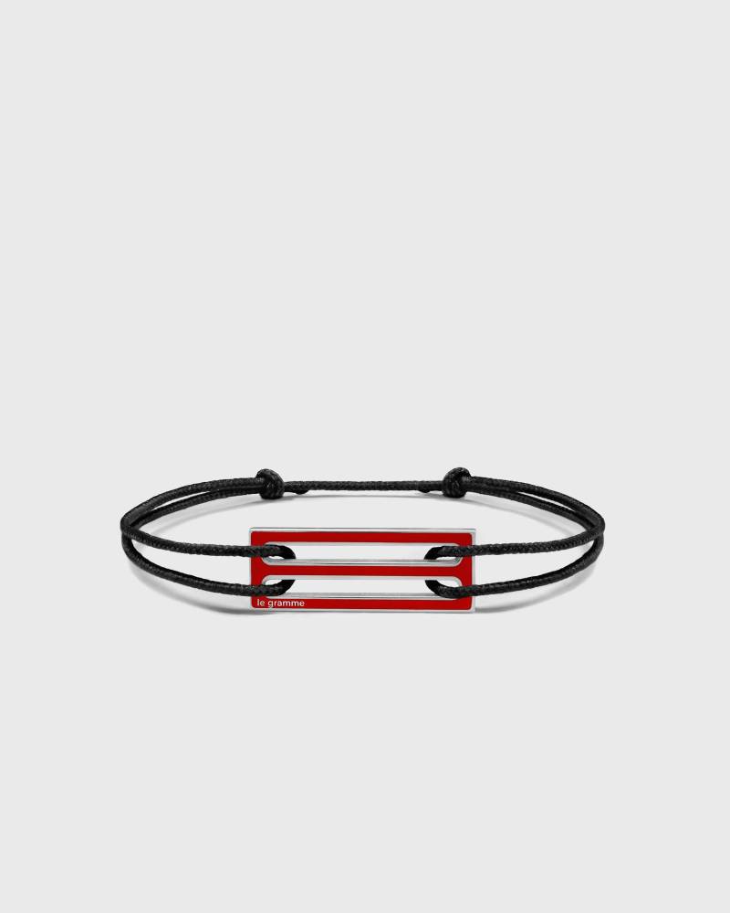 Le gramme 2.5g polished sterling silver red lacquered cord bracelet men Jewellery red in Größe:ONE SIZE von Le gramme