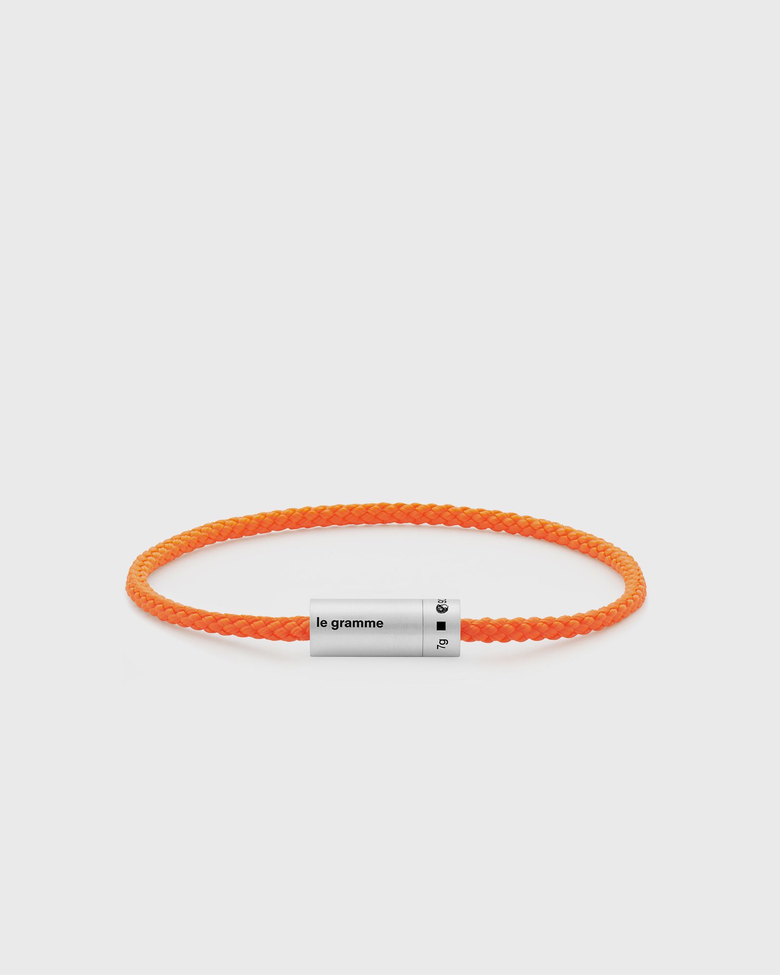 Le gramme 7g-brushed sterling silver-orange nato-cable-bracelet men Jewellery orange in Größe:18CM von Le gramme