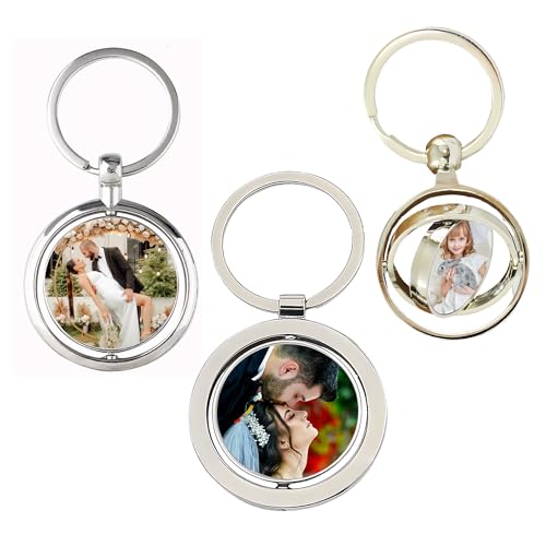 Le'qu bay Personalisierter Schlüsselanhänger mit Bild & Wunschtext inkl &Geschenkbox,Drehbarer Schlüsselanhänger,Schlüsselanhänger für Paare,Geschenk für Abnehmer,Männer, Frauen,Familienmitglieder. von Le'qu bay