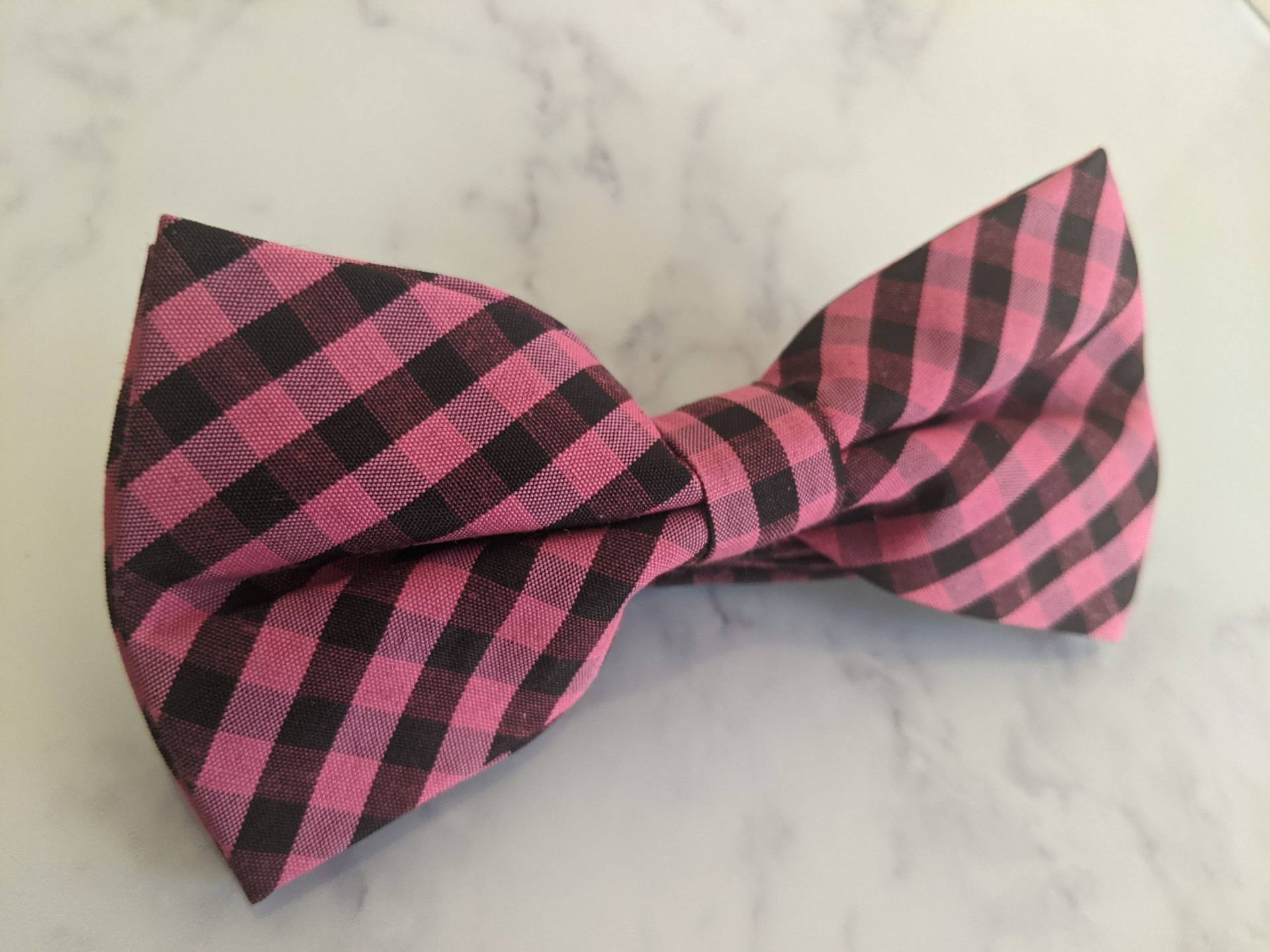 Rosa & Schwarz Gingham Fliege von LeBonHomme