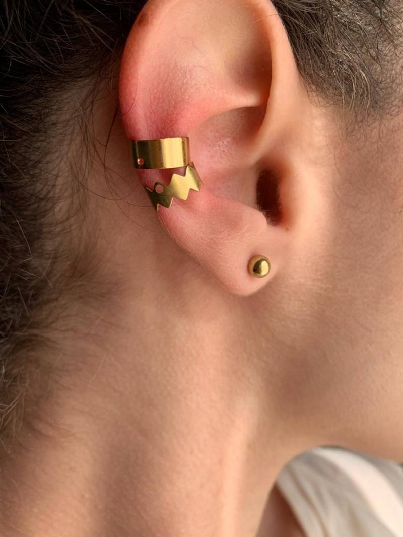 Gold Ohrmanschetten Set Kein Piercing Knorpel & Ohrstecker Gold Ohrmanschetten Set Kein Piercing Knorpel & Ohrstecker von LeBoudoirByK