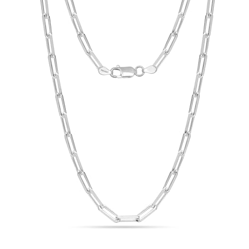 925 Sterling Silber Italienisch 3.5 MM PaperClip Link Kette Halskette für Männer und Frauen 24 Zoll von LeCalla Links
