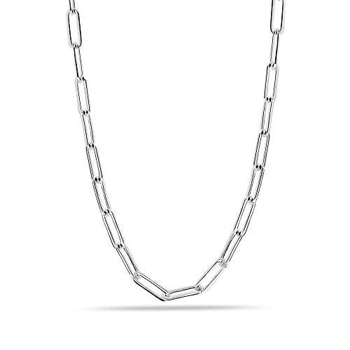 LeCalla Links Sterling Silber Italienisch Büroklammer Kette Halskette für Teenager Frauen und Männer (18, 20, 24, 36 Zoll), Sterling Silber von LeCalla Links
