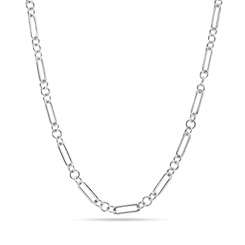 925 Sterling Silver Italian Paperclip Link Chain Necklace for Women 20 Inches von LeCalla Links