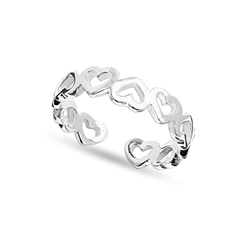 LeCalla 925 Sterling Silber Cut-Out Multi Herz verstellbare Zehenringe für Damen von LeCalla