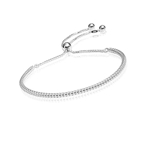 LeCalla 925 Sterling Silber Fancy Link Freundschaftsschieber Verstellbares Armband für Frauen Teenager von LeCalla