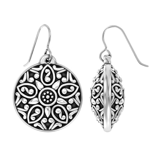 LeCalla 925 Sterling Silber Filigran Tropfen Ohrringe Schmuck | Antike Handmade Drop Dangle Ohrring | Retro Bali Design Französisch Draht Haken Ohrringe für Frauen - 38mm von LeCalla