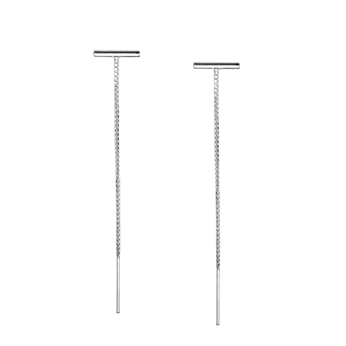 LeCalla 925 Sterling Silber T Bar Box Kette Quaste Tropfen baumeln Ohrringe für Frauen Teen von LeCalla
