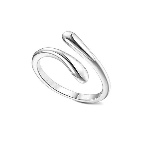 LeCalla 925 Sterling Silber Teardrop Zehenring für Frauen | Minimalistisch Hypoallergen Offener Verstellbarer Bandring | Sommer Strand Barfußschmuck von LeCalla