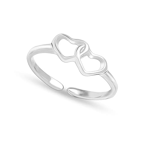 LeCalla 925 Sterling Silber Unendlichkeit Herz offen verstellbare Zehenringe für Damen von LeCalla